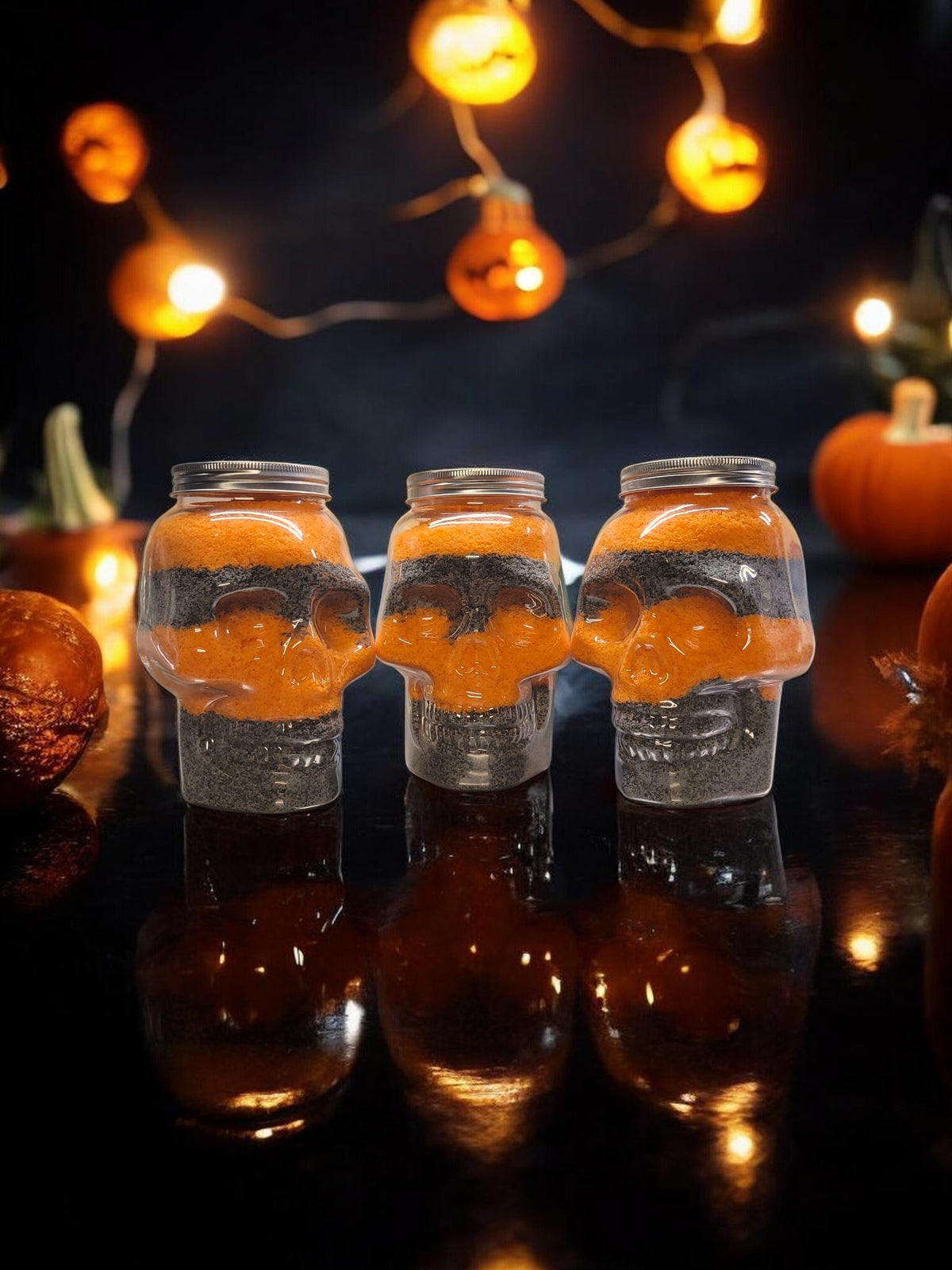 Charred Pumpkin Skull Bath Salts